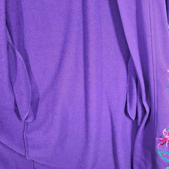 Vintage Lacy Afternoon Overcoat L Embellished Robe Lace Art To Wear Grandma - Picture 13 of 16